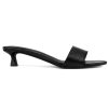 Womens Heeled Sandals Open Round Toe Kitten Low Heels for Women Slip on Slide Sandals Mule Heels Fashion Comfort Dress Party