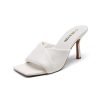 Women??s High Stilettos Heels Mules Open Square Toe Slip On Comfort Sexy Dress Pumps Sandals Evening Party Prom Dance Shoes