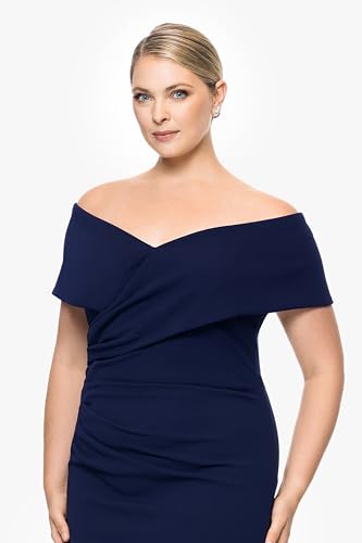Women's Long Off The Shoulder Scuba Crepe Dress