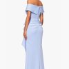 Women's Long Off Shoulder Sweetheart Neck Side Ruffle Gown