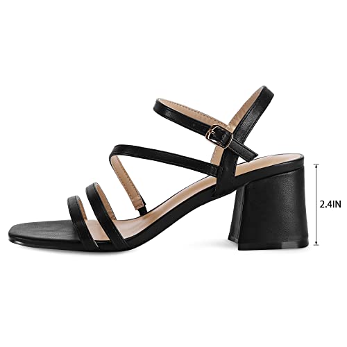 Women's Strappy Low Chunky Block Heel Sandals Open Toe Dress Shoes