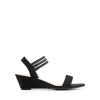 Women's Low Heel Wedge Sandals, Comfortable Slip-On Elastic Ankle Strap Summer Business Casual Dress Shoes