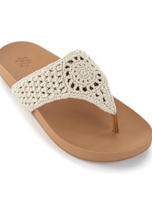 Everly Slide Sandal - Women's Flat Fashion Slides with Soft Cushion Sole - Beach Slip On Sandals For Everyday