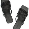 Women's Flat Sandals Strappy Square Open Toe Slide Sandals Dressy Comfortable Wide Feet Friendly