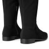 Women's Knee-High Boots Comfortable Flat Low Heel Round Toe Stretchy Suede Slouch Boots with Side Zipper