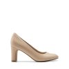 Women's Block Heels Closed Toe High Chunky Rounded Toe Pumps Comfortable Slip On Work Shoes
