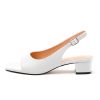 Womens Low Heel Slingbacks, Square Peep Toe Block Heel Sandals for Women, Comfort Heeled Casual Shoes