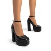 Women's Platform High Heels Closed Toe Chunky Block Pumps Square Toe Ankle Strap Dress Fashion Party Y2K Shoes