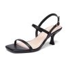 Women's Sandals Square Open Toe Strappy Kitten Heel Sandals Ankle Strap 2 Inch Heels Wedding Party Dress Shoes