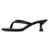 Kitten Flip Flop Thong Low Heels for Women Square Open Toe Slip On Heeled Sandals