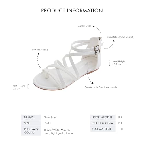 Gladiator Sandals for Women ??Strappy Flat Sandals with Ankle Strap & Back Zipper | Fisherman Thong Strappy Style for Walking, &
