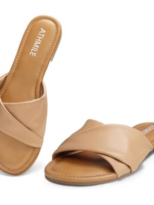 Sandals Women Dressy Summer Flat Comfortable Fashion Beach Cute Ladies Slides Leather Casual Dress Women's Sandals 2025 Size