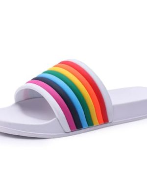 Rainbow Sport Sandal Slide for Women for Men Pride Month LGBTQ+ Parades Queer Party Cute Y2k Kawaii Aesthetic Sandals Shower