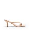 Heels for Women Flip Flops Kitten Low Heels Open Square Toe Thong Heeled Sandals, Fashion Comfort Shoes for Party Casual Slides