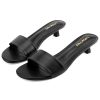 Womens Heeled Sandals Open Round Toe Kitten Low Heels for Women Slip on Slide Sandals Mule Heels Fashion Comfort Dress Party