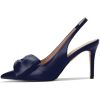Women's Slingback Heels with Bow Pointed Toe Pumps with Elasticated Strap 3.3" High Heels for Evening Dress Shoes