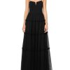 Women's Mesh Strapless Long Dress