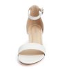 Women's Open Toe Ankle Strap Low Block Chunky Heels Sandals