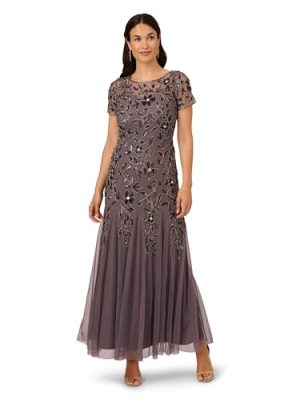 Women's Bead Long Dress with Godets