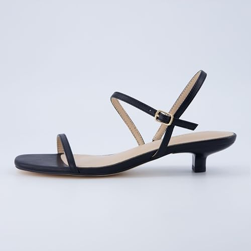 Soprano Women??s One Band Kitten Heel with Ankle Strap ?C Minimalist Dress Sandal with Memory Foam & Strappy Silhouette