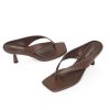 Women??s Kitten Heels Flip Flops Slip On Open Toe Low Heels Thong Square Slide Summer Fashion Party Heeled Dressy Sandals for