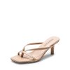 Heels for Women Flip Flops Kitten Low Heels Open Square Toe Thong Heeled Sandals, Fashion Comfort Shoes for Party Casual Slides