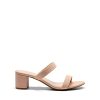 Women's Two Strap Open Toe Low Block Chunky Heels Sandals Dress Pumps Casual Summer Mules Shoes