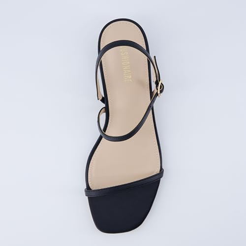 Soprano Women??s One Band Kitten Heel with Ankle Strap ?C Minimalist Dress Sandal with Memory Foam & Strappy Silhouette