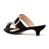 Womens Open Toe Evening Buckle Suede Casual Kitten Low Heel Heeled Sandals 1.5 Inch