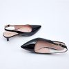 Low Kitten Heels Women's Slingback Dressy Pumps Pointed Closed Toe Ankle Strap Elegant Wedding Pumps Formal Comfortable Shoes