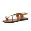 Corfu Flat Sandals for Women ??Strappy Design with Toe Loop and Adjustable Ankle Strap ??Lightweight Summer Dress Sandal