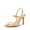 Women??s Slingback Heels High Stilettos Open Square Toe Ankle Strap Pumps Sexy Comfort Strappy Dress Shoes Wedding Bridal Heeled