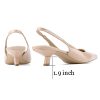 Slingback Heels for Women Low Heels Dress Shoes Kitten Pumps Dressy Heeled Sandals Wide Width Fashion Casual Shoes