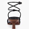 Womens Strappy Heels Sandals Thong Gladiator Square Open Toe Low Kitten Heeled Criss Cross Ankle Strap Summer Dress Wedding