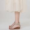 Wedges for Women Sandals Bohemia Open Toe Roman Low Heel Zipper Back Platform Summer Dress Women??s Beach Sandals