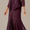 Womens Chiffon Beaded Dress with Jacket