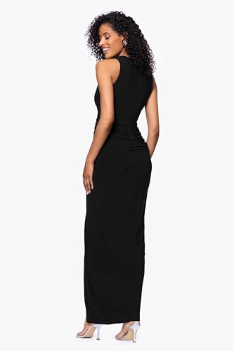 Women's Long Stretchy Sleeveless V-Neck Ruched Wrap Dress