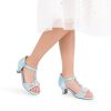Girls Sandals Ankle Strap T-Strap Low Heel Pearl Bow Flower Pump Dress Wedding Party Shoes for Little Kid/Big Kid