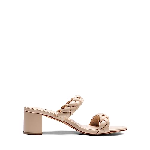 Women's Two Braided Strap Low Heels for Women Open Toe Block Chunky Heels Sandals Holiday Party Wedding Dress Pumps Shoes