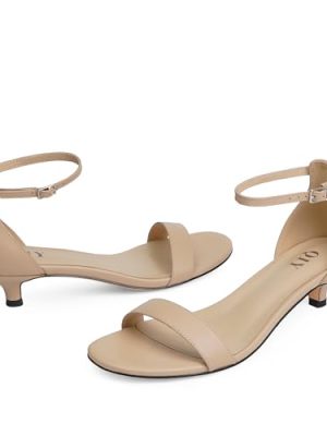 Kitten Heels for Women Heeled Sandals Round Toe Strappy Low Heels Dress Shoes