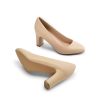 Women's Block Heels Closed Toe High Chunky Rounded Toe Pumps Comfortable Slip On Work Shoes