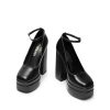 Women's Platform High Heels Closed Toe Chunky Block Pumps Square Toe Ankle Strap Dress Fashion Party Y2K Shoes