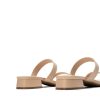 Women's Slides Heels Slip On Low Block Sandals Two Strap Open Round Toe Chunky Casual Summer Mules Shoes