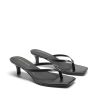 Kitten Heels for Women Flip Flop Low Heels Square Open Toe Sandals Thong 1.96 Inch Heeled Sandals for Summer Vocation
