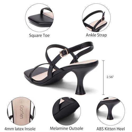 Women's Sandals Square Open Toe Strappy Kitten Heel Sandals Ankle Strap 2 Inch Heels Wedding Party Dress Shoes