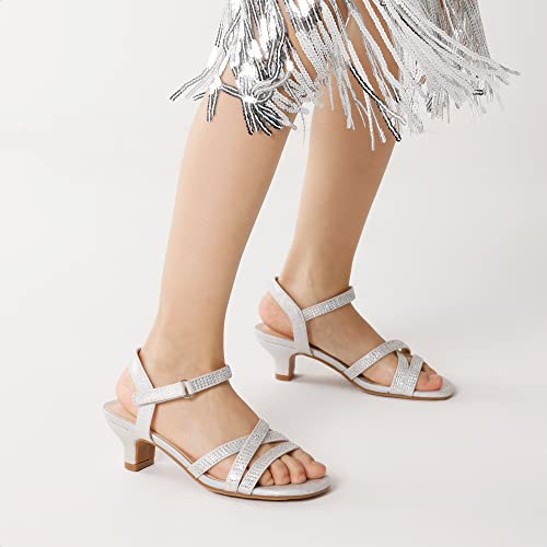 Girls Sandals Low Heel Dress Open Toe Sandals Flower Wedding Party for Little Kid/Big Kid