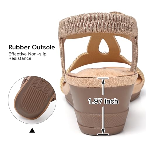 Wedge Sandals for Women Dressy: Summer Low Wedges Comfortable Open Toe Sandals