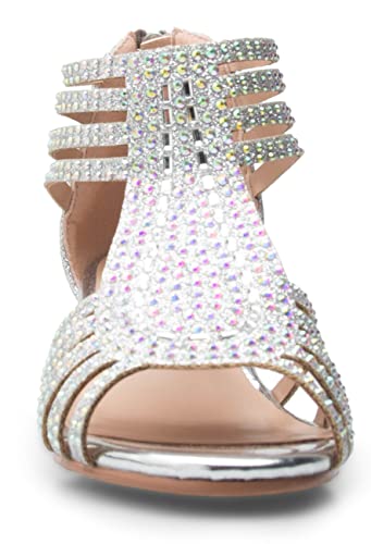 Girl's Cute Adorable Strappy Glitter Open Toe Heel Sandals - Adjustable buckle