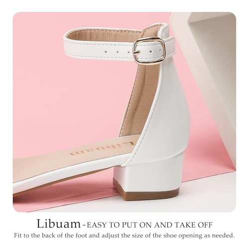 Girls fashion Sandals Heels Dress Pump Ankle Strap Open Toe Flower Girl Wedding Party for Little Big Kid