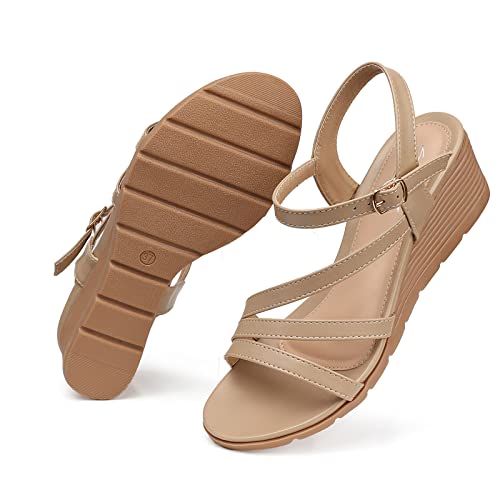 Wedge Sandals for Women Dressy: Summer Low Wedges Womens Comfortable Open Toe Sandal